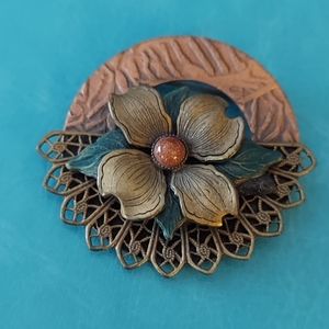 Dancing Bear Floral Brooch